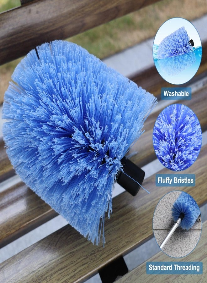 Tonmp Big Cobweb Duster Head Twist-On Spider Web Fuster for Outdoor & Indoor Web Cleaning // Fits Standard 3/4 inch Threaded Poles // Cobweb Duster Brush Head Only (Blue) - Image 3